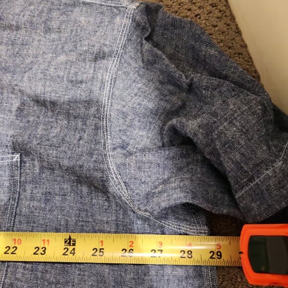 NEW Orvis Shirt Mens XXL Blue Chambray Hemp Organic Cotton Button Up Outdoor - Picture 4 of 9